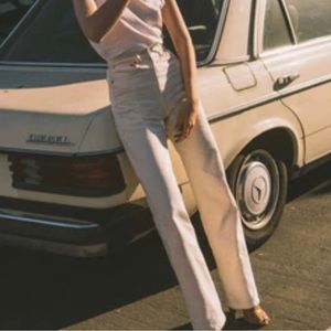 IMOGENE & WILLIE denim, cream, high-waisted jeans. Catherine style. Size 28.